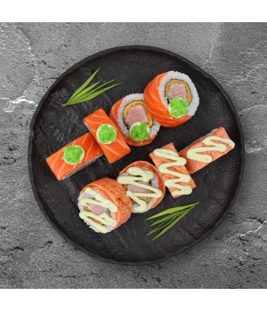 Лосось и темпура тунец